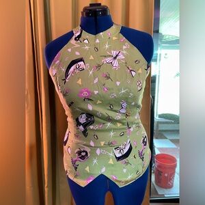 Pinup couture Snow White green halter top XL